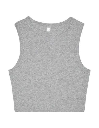 BEL-1013-Débardeur femme court musculaire à micro-côte